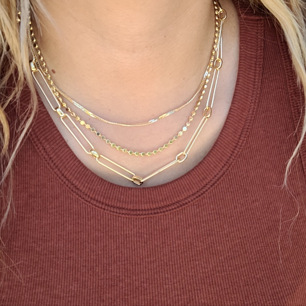 Paperclip layered necklace